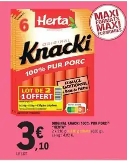 E.Leclerc ORIGINAL KNACKI 100% PUR PORC offre