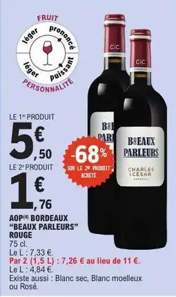 E.Leclerc AOP Bordeaux 'Beaux Parleurs' Rouge offre