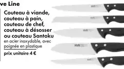 TEDi Couteau à viande, couteau à pain, couteau de chef, couteau à désosser ou couteau Santoku offre