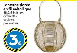 TEDi Lanterne dorée en fil métallique offre