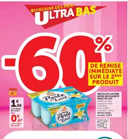 Hyper U PERLE DE LAIT Specialite laitiere offre decouverte offre