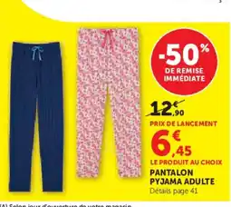 Hyper U Pantalon pyjama adulte offre