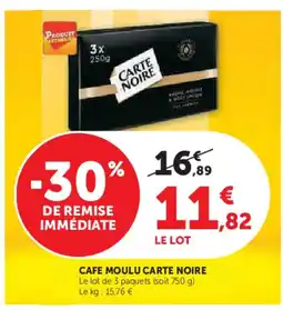 Hyper U CARTE NOIRE Cafe moulu offre
