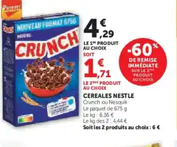 Hyper U CRUNCH Cereales nestle offre