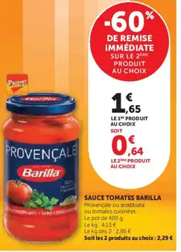 Hyper U BARILLA Sauce tomates offre