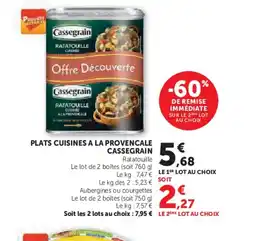 Hyper U CASSEGRAIN Plats cuisines a la provencale offre