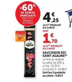 Hyper U SAINT AGUR Saucisson sec offre