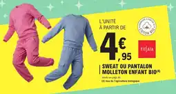 E.Leclerc Sweat ou pantalon molleton enfant bio offre