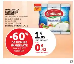Hyper U GALBANI Mozzarella pasteurise offre