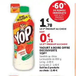 Hyper U YOP Yaourt a boire offre decouverte offre