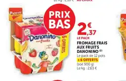 Hyper U DANONINO Fromage frais aux fruits offre