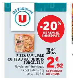 Hyper U U Pizza familiale cuite au feu de bois surgelee offre