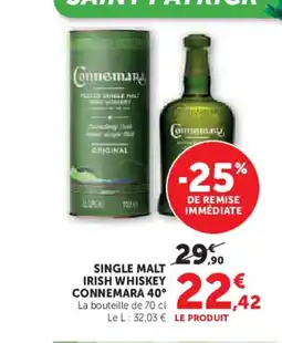 Hyper U CONNEMARA 40° Single malt irish whiskey offre