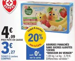 E.Leclerc Gourdes panachés sans sucres ajoutés douceur du verger offre