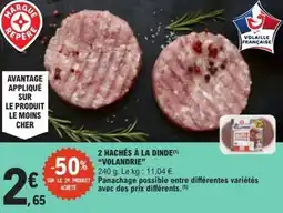 E.Leclerc 2 hachés à la dinde volandrie offre