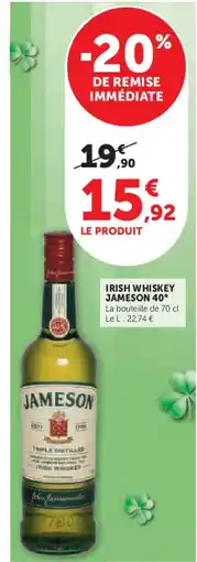Hyper U JAMESON 40° Irish whiskey offre