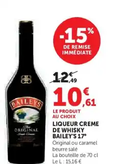 Hyper U BAILEYS Liqueur creme de whisky offre