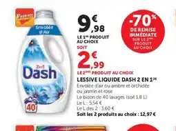 Hyper U Lessive liquide dash 2 en 1 offre