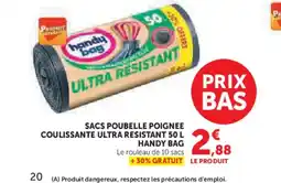 Hyper U HANDY BAG Sacs poubelle poignee coulissante ultra resistant offre