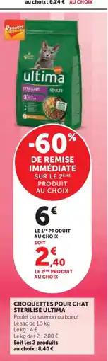 Hyper U ULTIMA Croquettes pour chat sterilise offre