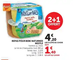 Hyper U Repas pour bebe naturnes nestle offre