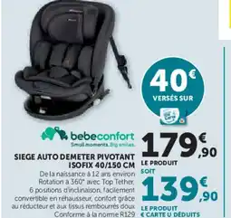 Hyper U BEBECONFORT Siege auto demeter pivotant offre