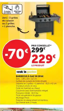 Hyper U Barbecue à gaz 38 spak offre