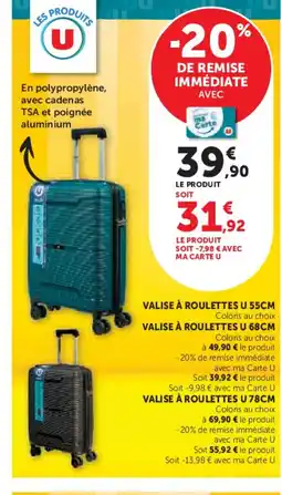 Hyper U Valise à roulettes offre