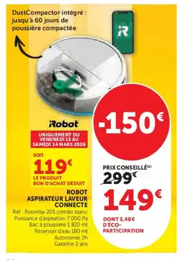 Hyper U ROBOT Aspirateur laveur connecte offre