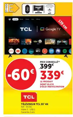 Hyper U TCL Téléviseur 55" 4k offre