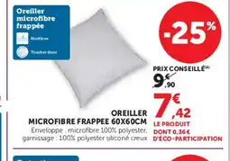 Hyper U Oreiller microfibre frappee offre