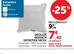 Hyper U Oreiller entretien facile offre
