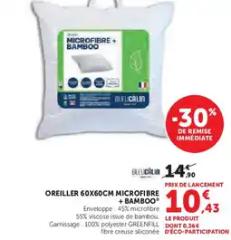 Hyper U Oreiller microfibre + bamboo offre
