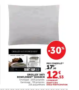Hyper U Oreiller anti ronflement offre