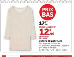 Hyper U Chemise de nuit femme offre