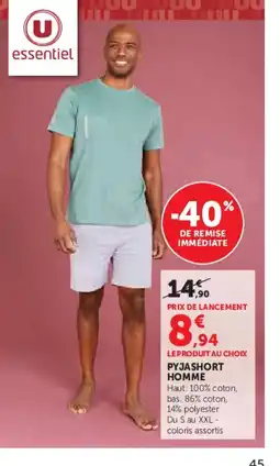 Hyper U Pyjashort homme offre