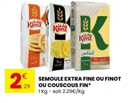 Stokomani Semoule extra fine ou finot ou couscous fin offre
