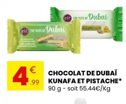 Stokomani Chocolat de dubaï kunafa et pistache offre