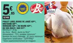 E.Leclerc Poulet Label Rouge de Janzé IGP offre