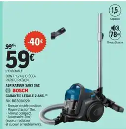 E.Leclerc ASPIRATEUR SANS SAC BOSCH offre