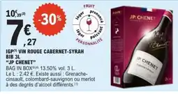 E.Leclerc IGP VIN ROUGE CABERNET-SYRAH BIB 3L “JP CHENET” offre