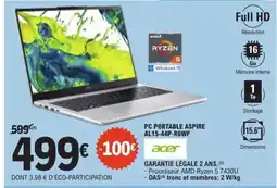 E.Leclerc PC PORTABLE ASPIRE AL15-44P-R6WF offre