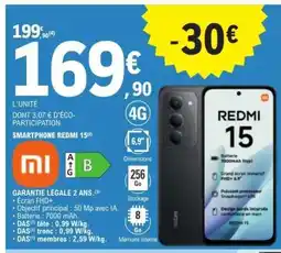 E.Leclerc Smartphone Redmi 15 offre