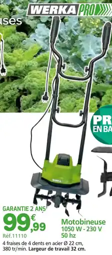 Provence Outillage WERKA PRO Motobineuse 1050 W -230 V 50 hz offre