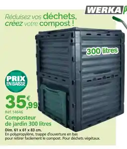 Provence Outillage WERKA PRO Composteur de jardin offre