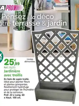 Provence Outillage Jardinière avec treillis offre