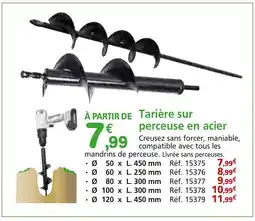 Provence Outillage Tarière sur perceuse en acier offre