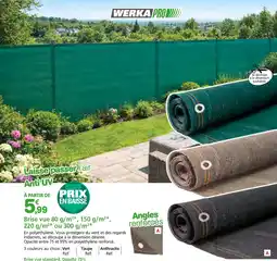 Provence Outillage WERKA PRO Brise vue 80 g/m² 150 g/m², 220 g/m² ou 300 g/m² offre