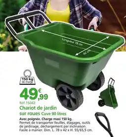 Provence Outillage WERKA PRO Chariot de jardin sur roues Cuve 90 litres offre
