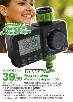 Provence Outillage WERKA PRO Programmateur d'arrosage digital IP 55 offre